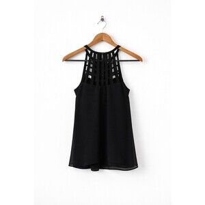 Naked Zebra Women's Semi Sheer Black Blouse Size L